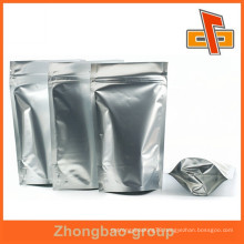 Stand up custom plastic aluminium ziplock bag for food with different size